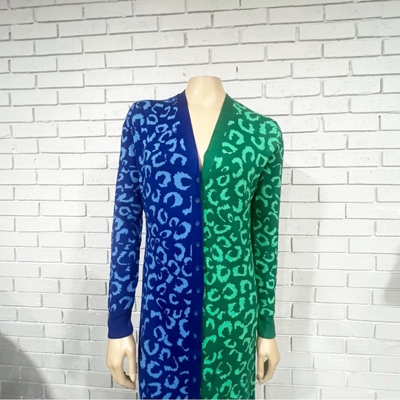 Farm Rio Women’s Blue and Green Cardigan Dress - Picture 2 of 9